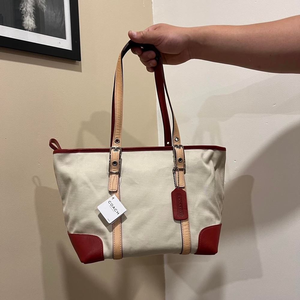 Y2K 2000s Coach Hampton Rare Red Tote shoulder bag / handbag
